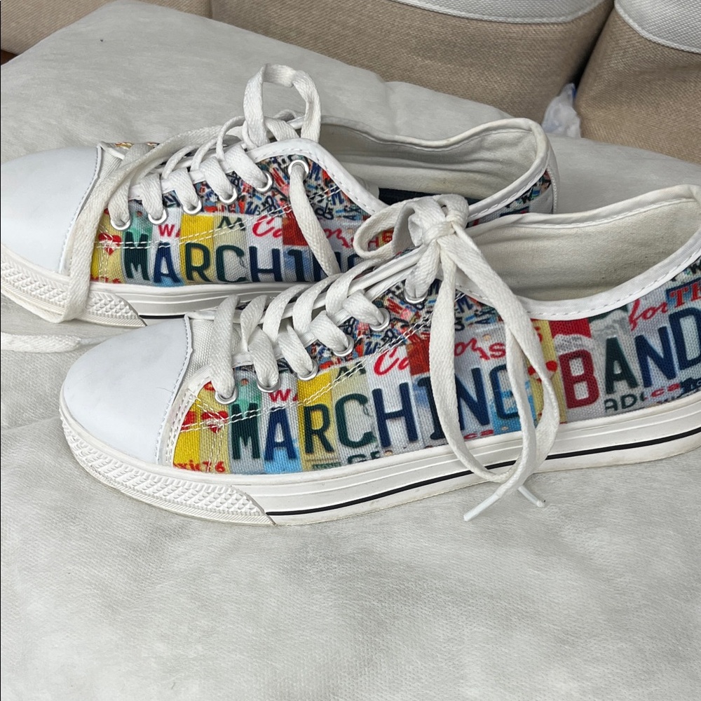 White Graphic Women's Sneakers